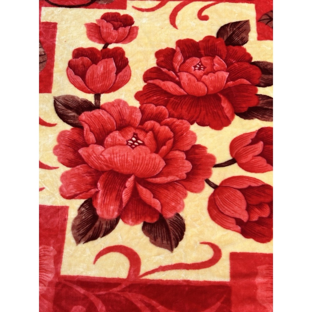 Vintage Royal Spain-style heavy plush Raschel mink Faux Fur Blanket 76"x88.5" - Picture 5 of 9
